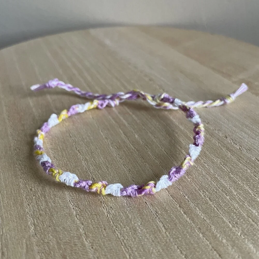 Peggy Bracelet, anklet, trendy, comfortable, tie, embroidery thread, woven, gift